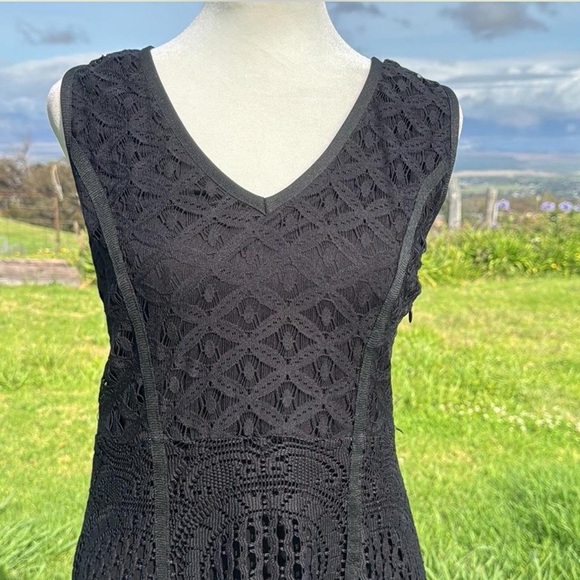 Desigual by Lacroix Black lace Fit and Flare Dress Sleeveless party Going out XL - Picture 3 of 9